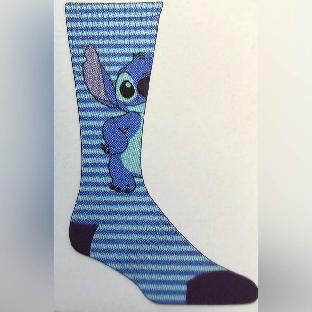 Disney Blue Striped Stitch Socks